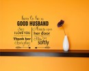 How To Be A Good Husband Quotes Wall Decal Love Vinyl Art Stickers